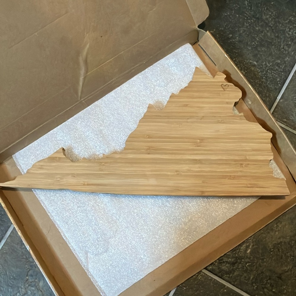 Bamboo Virginia State Cutting Board
